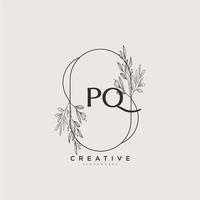 PQ Beauty vector initial logo art, handwriting logo of initial signature, wedding, fashion, jewerly, boutique, floral and botanical with creative template for any company or business.