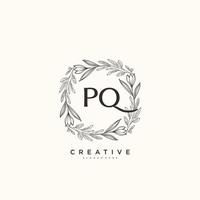 pq belleza vector inicial logo arte, escritura logo de inicial firma, boda, moda, joyería, boutique, floral y botánico con creativo modelo para ninguna empresa o negocio.