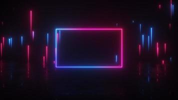 Neon Glowing Frame and Strings Loop video