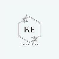 KE Beauty vector initial logo art, handwriting logo of initial signature, wedding, fashion, jewerly, boutique, floral and botanical with creative template for any company or business.