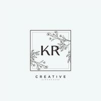 KR Beauty vector initial logo art, handwriting logo of initial signature, wedding, fashion, jewerly, boutique, floral and botanical with creative template for any company or business.