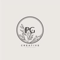 PG Beauty vector initial logo art, handwriting logo of initial signature, wedding, fashion, jewerly, boutique, floral and botanical with creative template for any company or business.