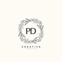 PD Beauty vector initial logo art, handwriting logo of initial signature, wedding, fashion, jewerly, boutique, floral and botanical with creative template for any company or business.