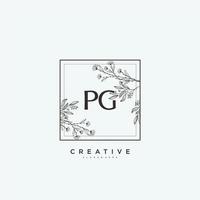 pg belleza vector inicial logo arte, escritura logo de inicial firma, boda, moda, joyería, boutique, floral y botánico con creativo modelo para ninguna empresa o negocio.