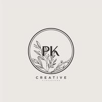 PK Beauty vector initial logo art, handwriting logo of initial signature, wedding, fashion, jewerly, boutique, floral and botanical with creative template for any company or business.