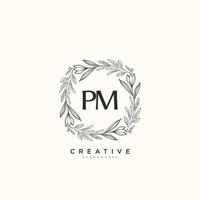 PM Beauty vector initial logo art, handwriting logo of initial signature, wedding, fashion, jewerly, boutique, floral and botanical with creative template for any company or business.