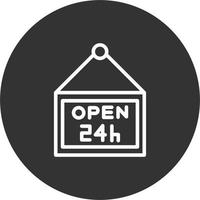 abierto tienda 24 horas vector icono