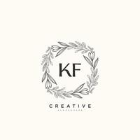 KF Beauty vector initial logo art, handwriting logo of initial signature, wedding, fashion, jewerly, boutique, floral and botanical with creative template for any company or business.