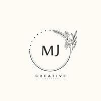 MJ Beauty vector initial logo art, handwriting logo of initial signature, wedding, fashion, jewerly, boutique, floral and botanical with creative template for any company or business.