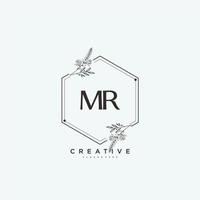 MR Beauty vector initial logo art, handwriting logo of initial signature, wedding, fashion, jewerly, boutique, floral and botanical with creative template for any company or business.