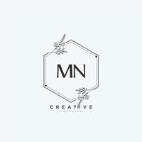 MN Beauty vector initial logo art, handwriting logo of initial signature, wedding, fashion, jewerly, boutique, floral and botanical with creative template for any company or business.