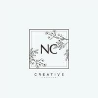 NC Beauty vector initial logo art, handwriting logo of initial signature, wedding, fashion, jewerly, boutique, floral and botanical with creative template for any company or business.