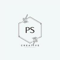 PS Beauty vector initial logo art, handwriting logo of initial signature, wedding, fashion, jewerly, boutique, floral and botanical with creative template for any company or business.