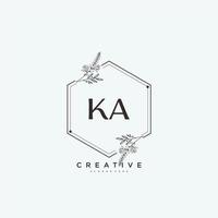 KA Beauty vector initial logo art, handwriting logo of initial signature, wedding, fashion, jewerly, boutique, floral and botanical with creative template for any company or business.