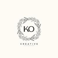 KO Beauty vector initial logo art, handwriting logo of initial signature, wedding, fashion, jewerly, boutique, floral and botanical with creative template for any company or business.