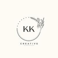 KK Beauty vector initial logo art, handwriting logo of initial signature, wedding, fashion, jewerly, boutique, floral and botanical with creative template for any company or business.