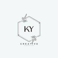 KY Beauty vector initial logo art, handwriting logo of initial signature, wedding, fashion, jewerly, boutique, floral and botanical with creative template for any company or business.