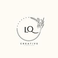 arte del logotipo inicial del vector de belleza lq, logotipo de escritura a mano de firma inicial, boda, moda, joyería, boutique, floral y botánica con plantilla creativa para cualquier empresa o negocio.