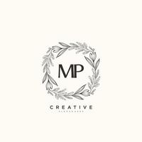 MP Beauty vector initial logo art, handwriting logo of initial signature, wedding, fashion, jewerly, boutique, floral and botanical with creative template for any company or business.