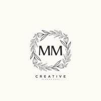 MM Beauty vector initial logo art, handwriting logo of initial signature, wedding, fashion, jewerly, boutique, floral and botanical with creative template for any company or business.