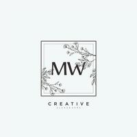 MW Beauty vector initial logo art, handwriting logo of initial signature, wedding, fashion, jewerly, boutique, floral and botanical with creative template for any company or business.