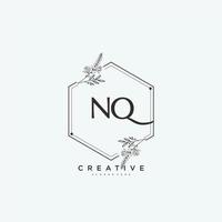 NQ Beauty vector initial logo art, handwriting logo of initial signature, wedding, fashion, jewerly, boutique, floral and botanical with creative template for any company or business.