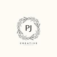 PJ Beauty vector initial logo art, handwriting logo of initial signature, wedding, fashion, jewerly, boutique, floral and botanical with creative template for any company or business.