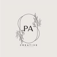 PA Beauty vector initial logo art, handwriting logo of initial signature, wedding, fashion, jewerly, boutique, floral and botanical with creative template for any company or business.