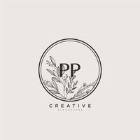 PP Beauty vector initial logo art, handwriting logo of initial signature, wedding, fashion, jewerly, boutique, floral and botanical with creative template for any company or business.