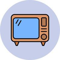 viejo, tv, vector, icono vector