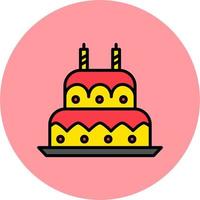 icono de vector de pastel de cumpleaños