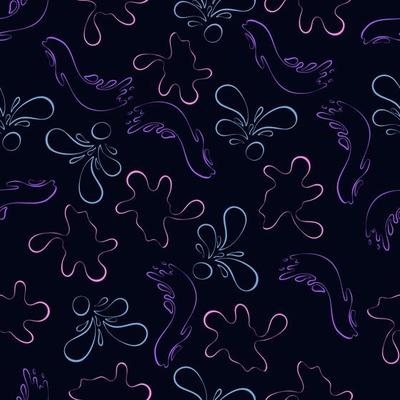 seamless pattern of contour splashes in neon colors