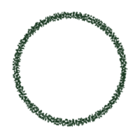 round frame from green leaf png