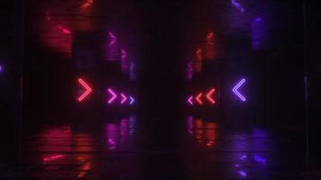 neon gloeiend pijlen tunnel lus achtergrond video