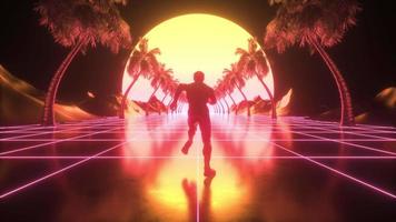 synthwave futuriste Contexte boucle video