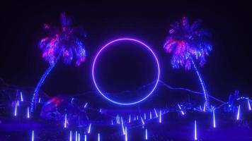 neon raggiante telaio con Magia paesaggio video