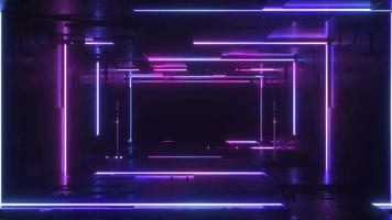 Neon Glowing Futuristic Tunnel Backdrop video