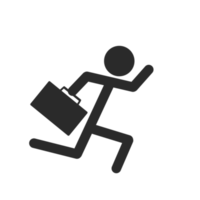 Running businessman for work icon png