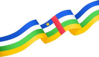 central africain république drapeau vague isolé sur png ou transparent Contexte