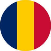 tchad drapeau bouton sur blanc Contexte png