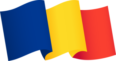 Tschad Flagge Welle isoliert auf png oder transparent Hintergrund