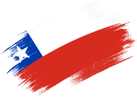 Chile bandera con cepillo pintar texturizado aislado en png o transparente antecedentes