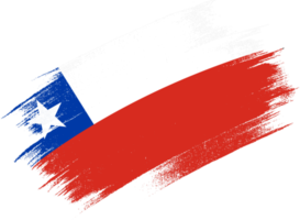 Chile flag with brush paint textured isolated  on png or transparent background