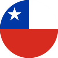 Chile  flag button on white background png