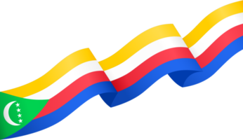 comoren vlag Golf geïsoleerd Aan PNG of transparant achtergrond