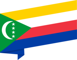 Comoros flag wave isolated on png or transparent background