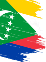 Comoros flag with brush paint textured isolated  on png or transparent background