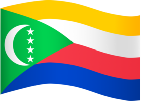 Komoren Flagge Welle isoliert auf png oder transparent Hintergrund