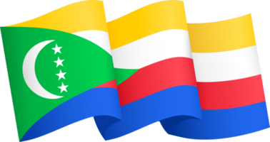 Comores bandeira onda isolado em png ou transparente fundo