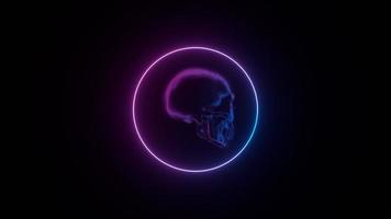 Neon Glowing Scull Background video